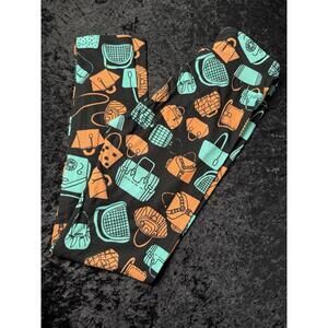 LuLaRoe One Size Leggings OS Purse Bag Tote Black Teal Coral High Rise Soft NWOT